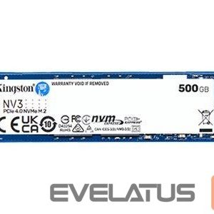 Жесткий диск SSD Kingston  SSD | NV3 | 500 GB | SSD form factor M.2 2280 | Solid-state drive interface PCIe NVMe Gen 4.0 (x4) | Read speed 5000 MB/s | Write speed 3000 MB/s 