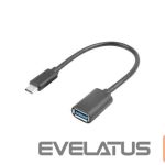 Зарядное устройство Lanberg  Adapter Cable USB-C(M) 3.1 -> USB-A(F) 15 cm, Black | AD-UC-UA-04 