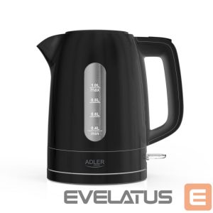 Чайник Adler  Kettle | AD 1380b | Electric | 2200 W | 1 L | Polypropylene | 360° rotational base | Black 