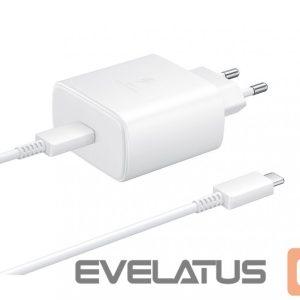 Адаптер Samsung  EP-TA845EWE + EP-DW767JWE Samsung 45W Travel Charger + USB-C/USB-C Data Cable White (OOB Bulk) 