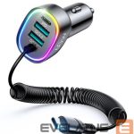 Авто зарядка Joyroom  4 in 1 fast car charger PD, QC3.0, AFC, FCP with USB Type C cable 1.6m 60W Black