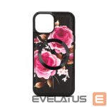 Чехол на заднюю панель Evelatus Apple iPhone 15 Leather Case Zipper Design Flower Black