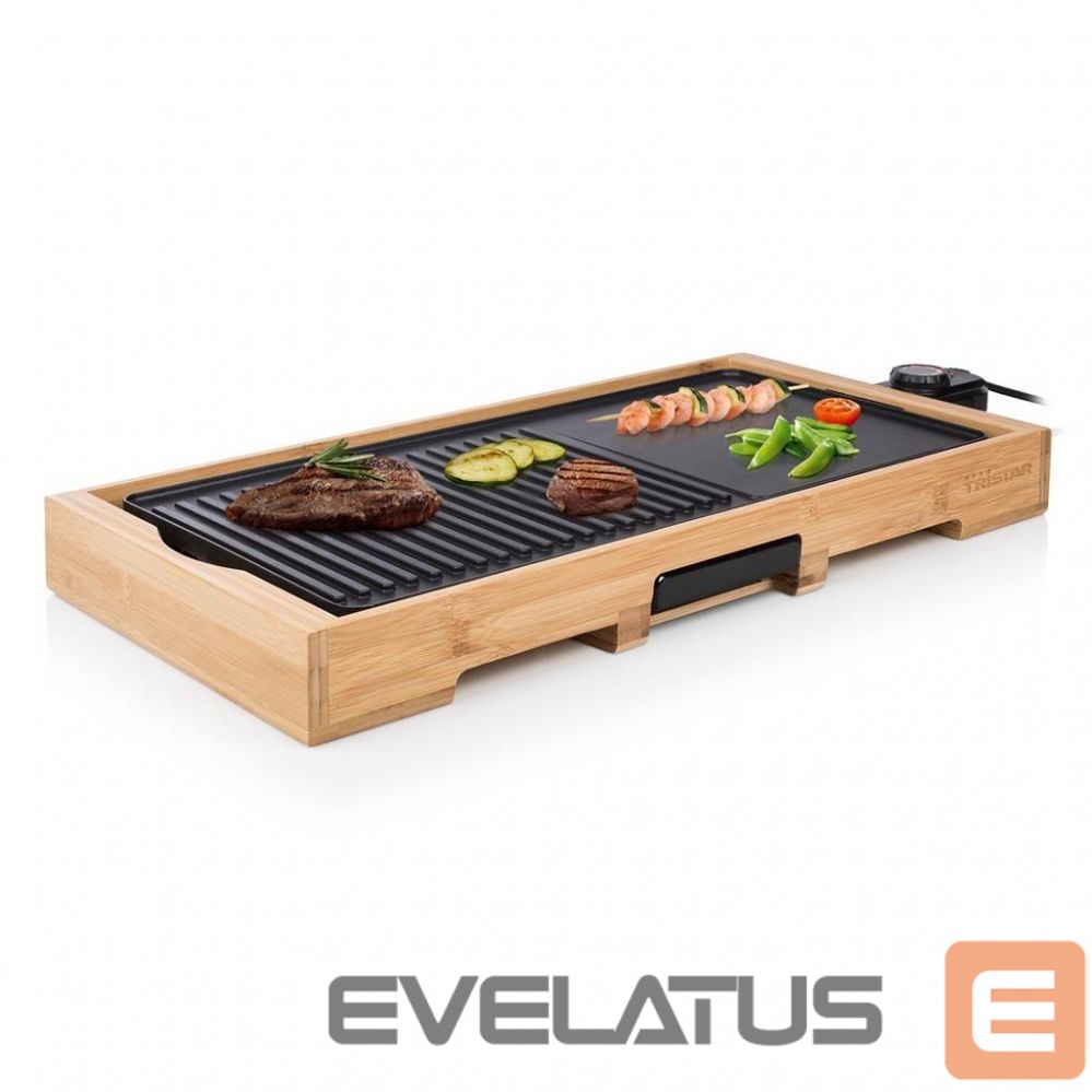 Настольный гриль Tristar Bamboo Grill XL TG2514B Table, 2200 W, Black