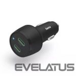 Авто зарядка Hama  Fast charging Auto PD/QC 45W (2X USB-C) Black
