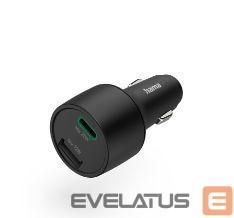 Авто зарядка Hama  Car Fast Charger, 1x USB-C, 1x USB-A, PD, 32 W Black