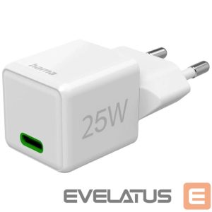 Адаптер Hama  Mini Fast Charger USB-C PD 25W White