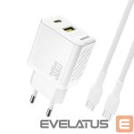 Адаптер Dudao  Dudao A27TCEU PD 30W GaN USB-A USB-C Wall Charger with USB-C Cable White