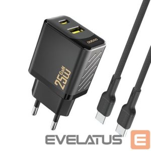 Адаптер Dudao  Dudao A26TCEU PD QC 25W GaN USB-A USB-C Wall Charger with USB-C Cable Black