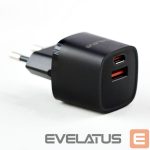 Адаптер Evelatus  USB-A and USB-C 30W Max / EU charger Black
