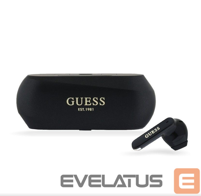 Беспроводные наушники Guess Elongated Metallic ENC TWS Wireless Earphones Black