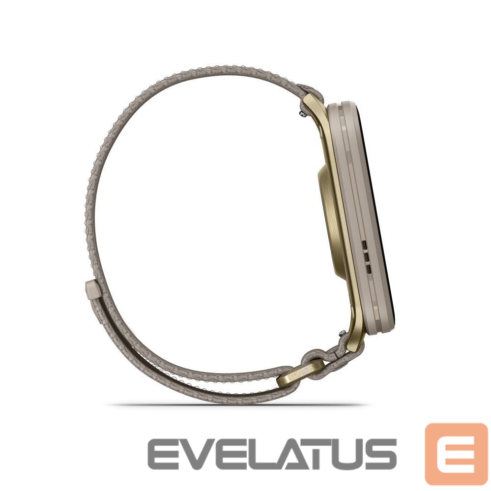 Умные часы Garmin Venu X1 Soft Gold with Titanium Caseback and French Grey Nylon Band