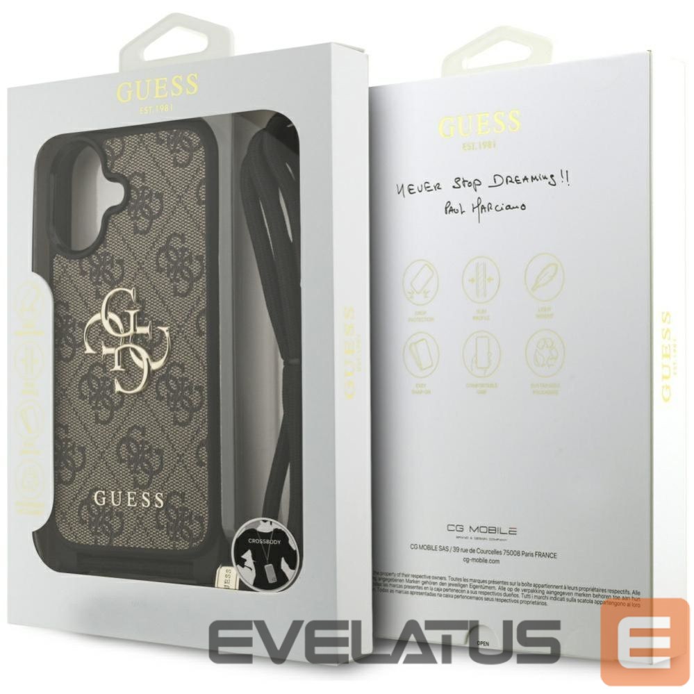Другие товары Guess Guess 4G Big Logo Cord Stap Crossbody Case for iPhone 17 - Brown