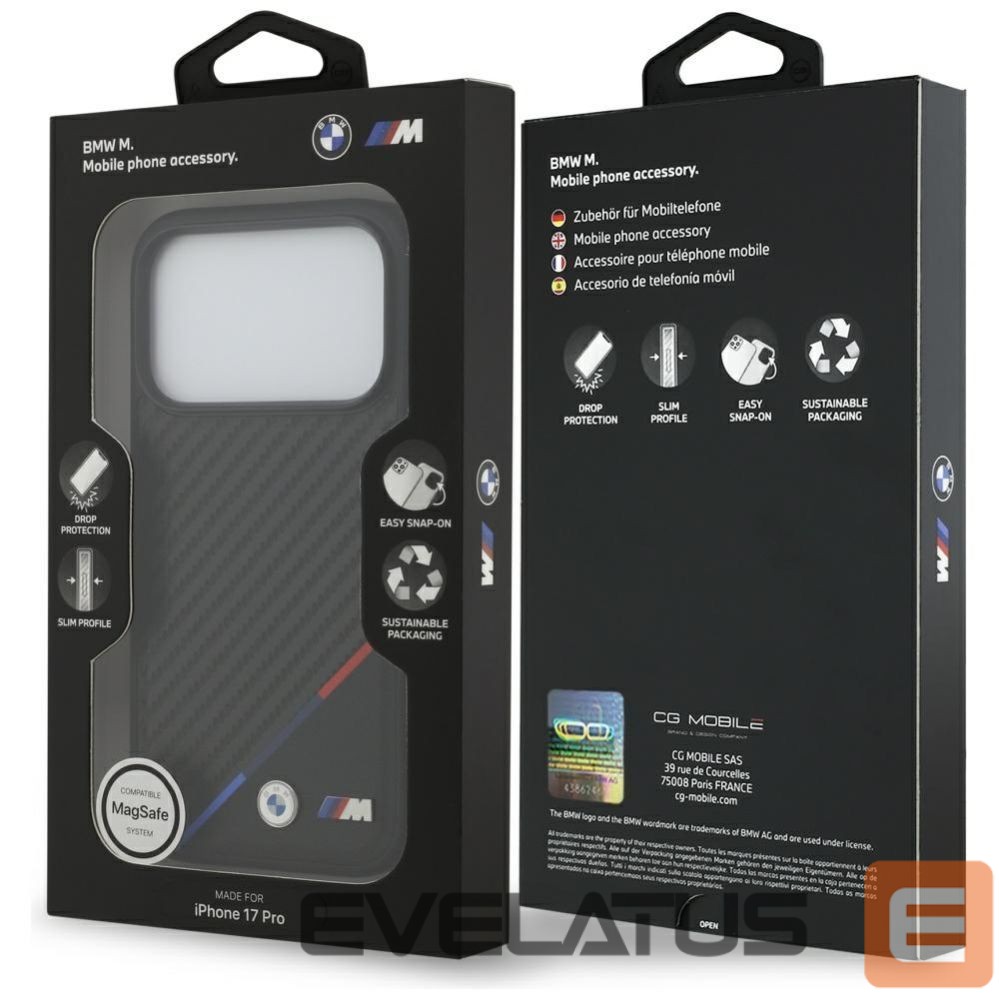 Другие товары BMW BMW M Carbon Tricolor Line MagSafe Case for iPhone 17 Pro - Black