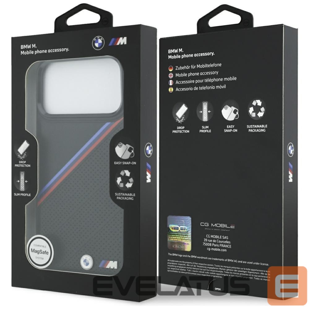 Другие товары BMW BMW M Tricolor Metal Logo MagSafe Case for iPhone 17 Pro Max - Black