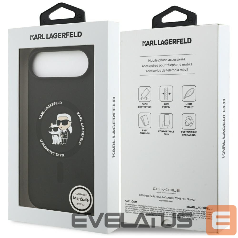 Другие товары Karl Lagerfeld Karl Lagerfeld Silicone Karl&Choupette Ring MagSafe Case for iPhone 17 Air - Black