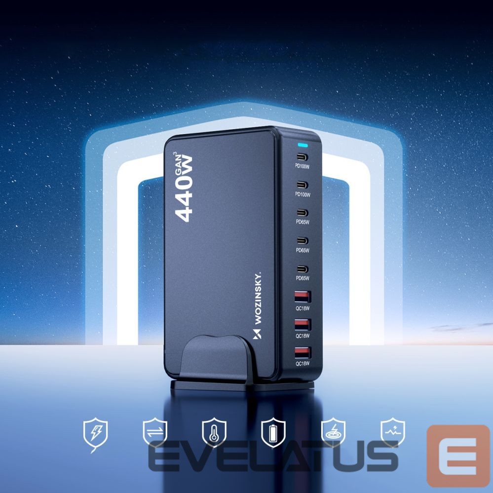 Другие товары Wozinsky Wozinsky WSL-440 440W Gan QC3 Charging Station - Black