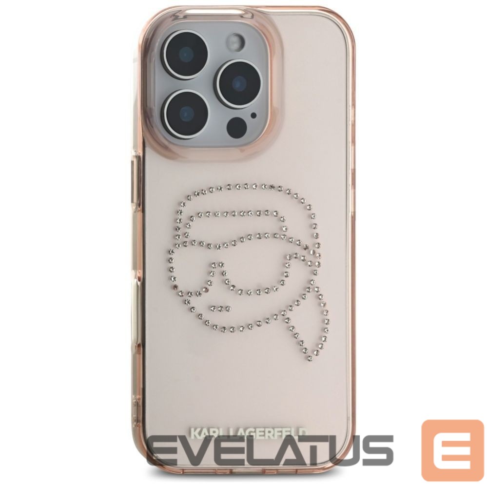 Другие товары Karl Lagerfeld Karl Lagerfeld IML Rhinestones Karl Head Case for iPhone 16 Pro Pink