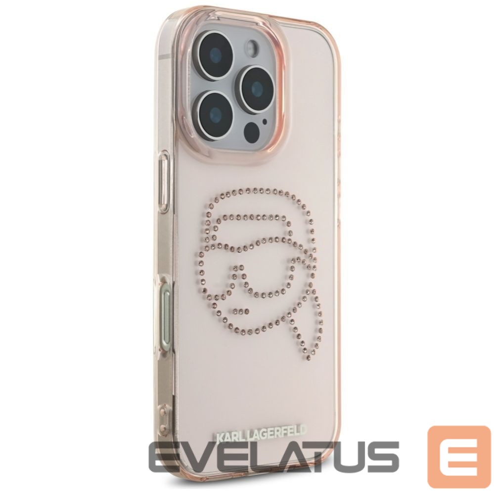 Другие товары Karl Lagerfeld Karl Lagerfeld IML Rhinestones Karl Head Case for iPhone 16 Pro Pink