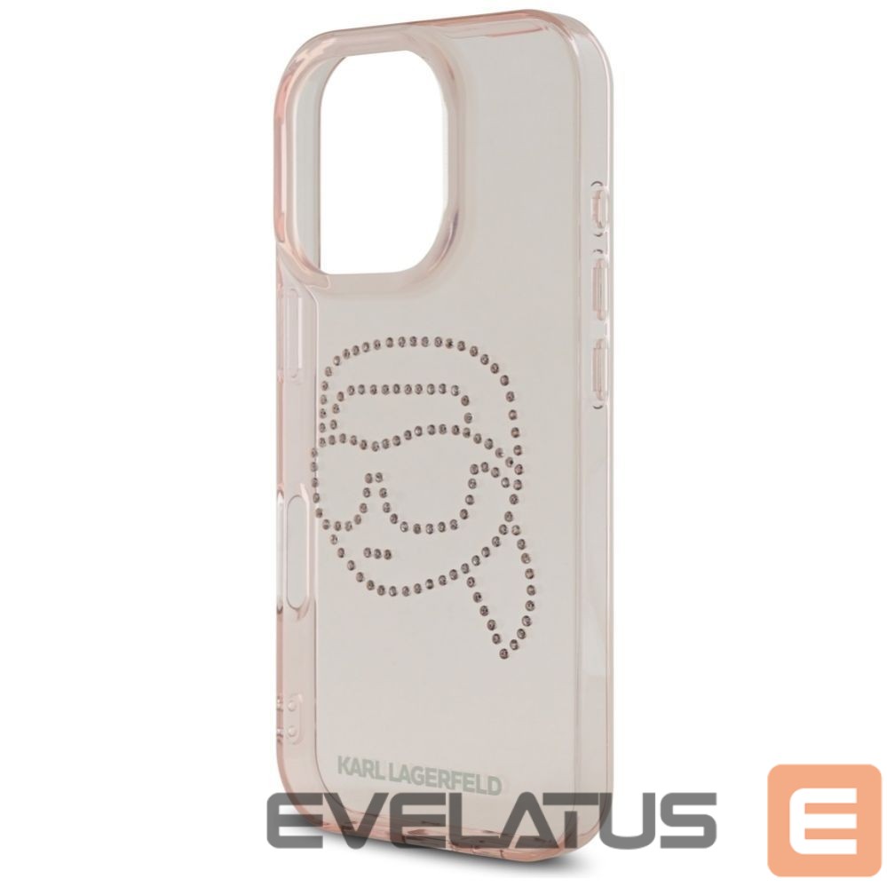 Другие товары Karl Lagerfeld Karl Lagerfeld IML Rhinestones Karl Head Case for iPhone 16 Pro Pink