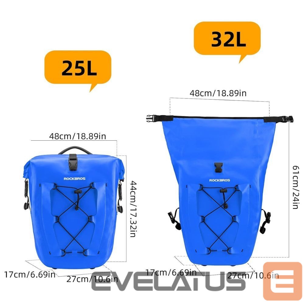 Другие товары Rockbros Rockbros 30140022004 Waterproof Bicycle Bag 25-32L - Blue