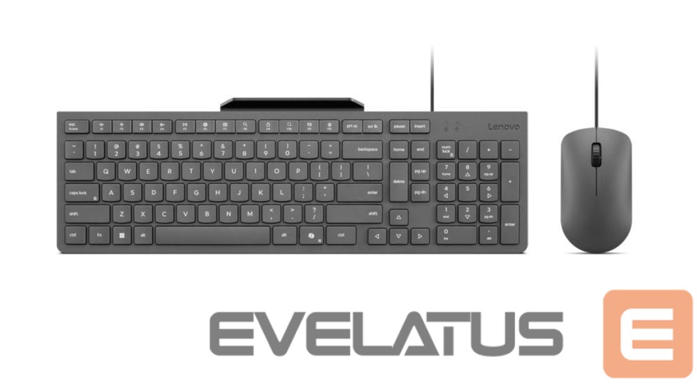 Компьютерная клавиатура Lenovo Accessories 310 USB-A Wired Combo - US English | Keyboard and Mouse | Wired with Phone holder | EN