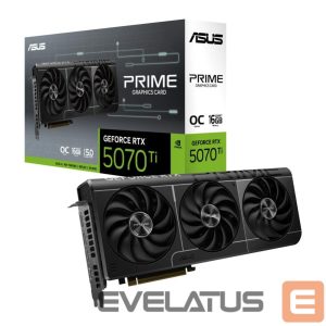 Графическая карта / Видеокарты Asus  Graphics Card||NVIDIA GeForce RTX 5070 Ti|16 GB|GDDR7|256 bit|PCIE 5.0 16x|GPU 2527 MHz|Triple slot Fansink|1xHDMI|3xDisplayPort|PRIME-RTX5070TI-O16G 