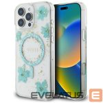 Другие товары Guess  Guess Resin Flowers Glitter MagSafe iPhone 16 Pro Case - Clear Green 