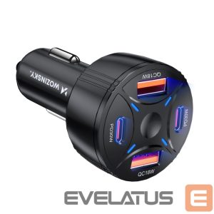 Другие товары Wozinsky  Wozinsky WLS-04 60W Car Charger 2xUSB-C 2xUSB-A - Black 