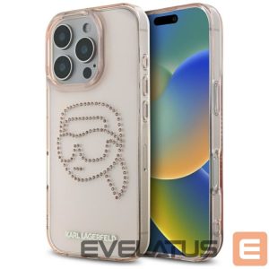 Другие товары Karl Lagerfeld  Karl Lagerfeld IML Rhinestones Karl Head Case for iPhone 16 Pro Pink 