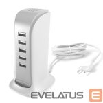 Адаптер Dudao  Dudao 5x USB charger with built-in EU power cable white (A5EU) 