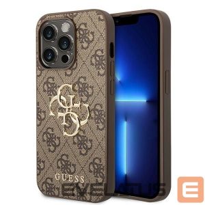 Чехол на заднюю панель Guess  Guess GUHCP15X4GMGBR iPhone 15 Pro Max 6.7" brown/brown hardcase 4G Big Metal Logo 