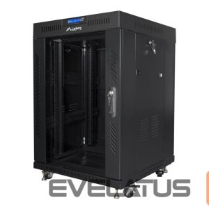 Серверы Lanberg  Rack cabinet 19" free-standing 15U/600x600 (flat pack) with glass door lCD V2, black | 