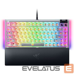 Компьютерная клавиатура Razer  Hot-swappable Mechanical Gaming Keyboard | BlackWidow V4 75% | Gaming Keyboard | Wired | US | Phantom White Edition | USB Type-C |  Mechanical Switches (Tactile) 