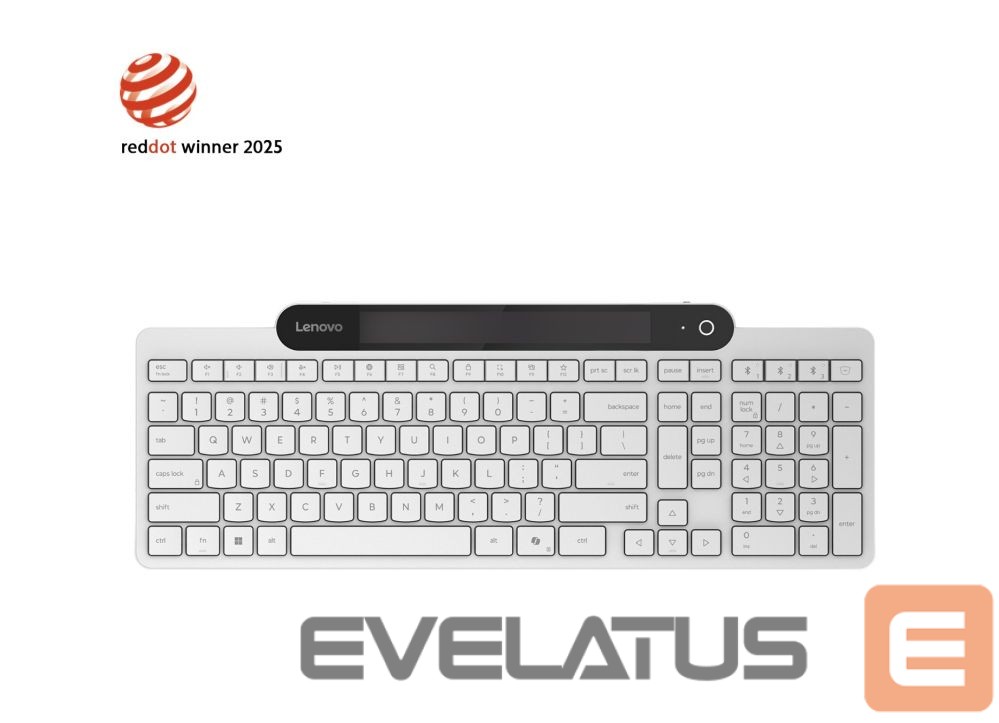 Компьютерная клавиатура Lenovo 800 Self-Charging Bluetooth Keyboard-US English | Keyboard | Bluetooth | US English | White