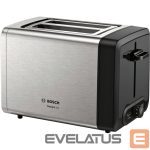 Тостер Bosch  DesignLine Toaster TAT4P420 Power 970 W, Number of slots 2, Housing material Stainless Steel, Stainless steel/Black 