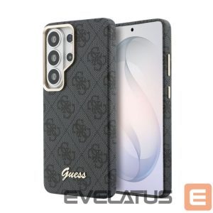 Чехол универсальная книжка Guess Samsung Galaxy S26 Ultra PU 4G Script Metal Logo With MagSafe Case Black