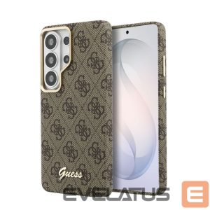 Чехол универсальная книжка Guess Samsung Galaxy S26 Ultra PU 4G Script Metal Logo With MagSafe Case Brown