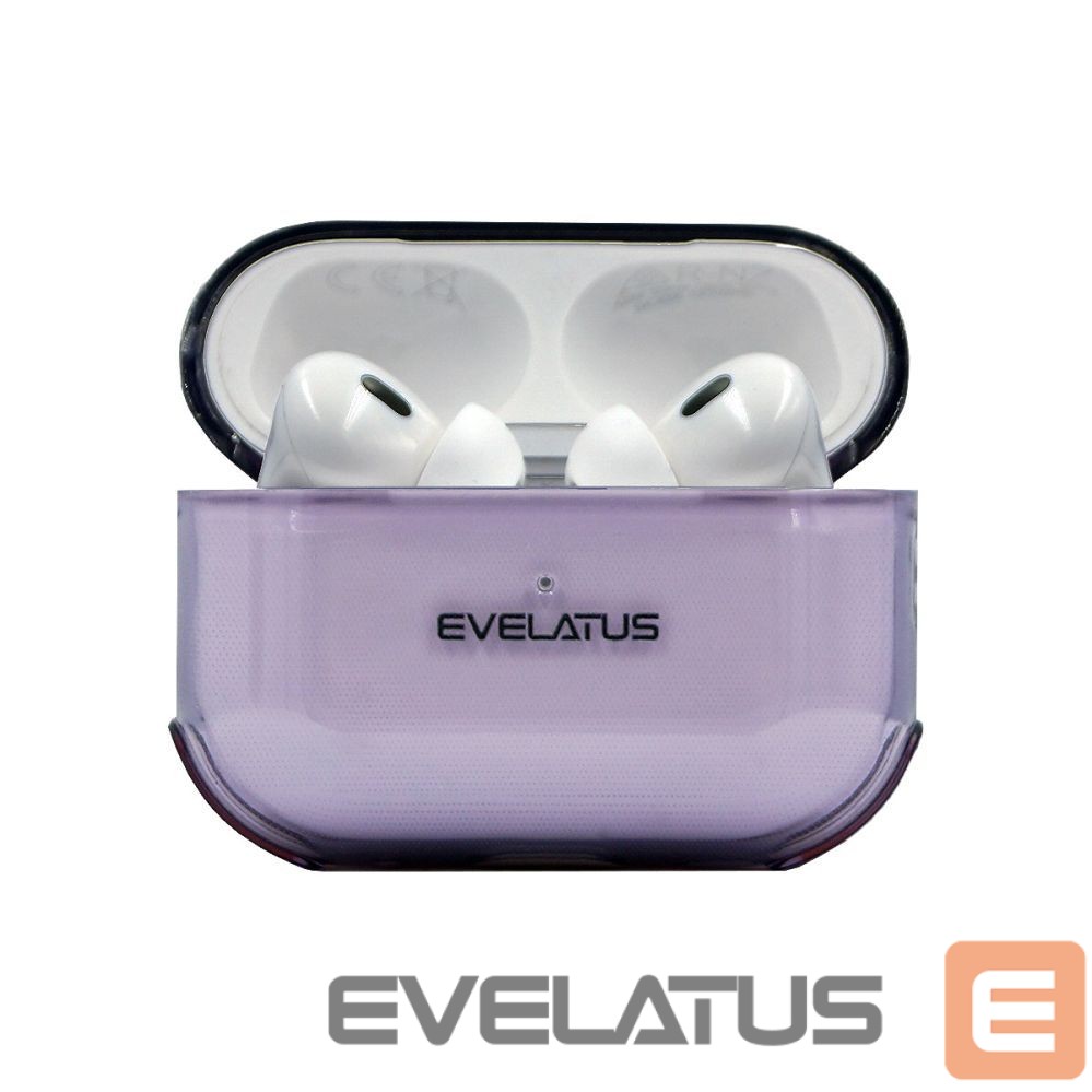 Чехол для наушников Evelatus Apple AirPods Pro 2 TPU Protective Case Transparent Purple