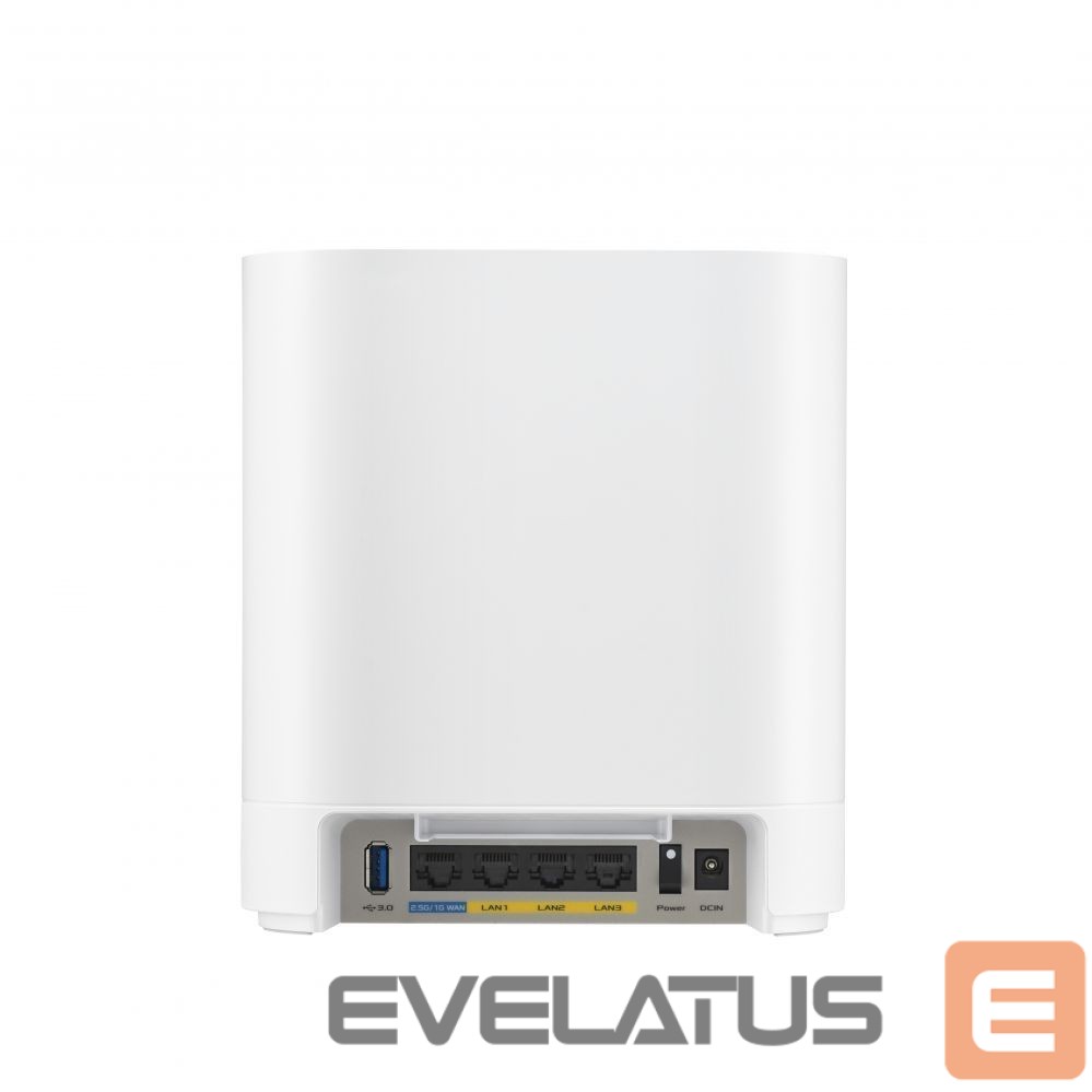 Роутер Asus Wifi 6 802.11ax Tri-band Business Mesh System EBM68 (2-Pack) 802.11ax, 4804 Mbit/s, 10/100/1000 Mbit/s, Ethernet LAN (RJ-45) ports 3, MU-MiMO No, No mobile broadband, Antenna type Internal, White