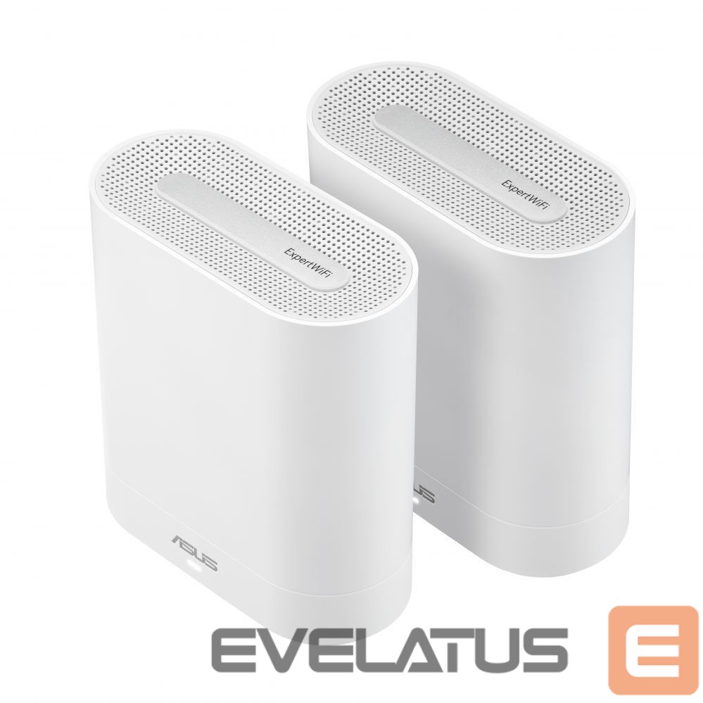 Роутер Asus Wifi 6 802.11ax Tri-band Business Mesh System EBM68 (2-Pack) 802.11ax, 4804 Mbit/s, 10/100/1000 Mbit/s, Ethernet LAN (RJ-45) ports 3, MU-MiMO No, No mobile broadband, Antenna type Internal, White