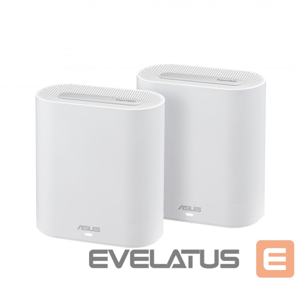 Роутер Asus Wifi 6 802.11ax Tri-band Business Mesh System EBM68 (2-Pack) 802.11ax, 4804 Mbit/s, 10/100/1000 Mbit/s, Ethernet LAN (RJ-45) ports 3, MU-MiMO No, No mobile broadband, Antenna type Internal, White
