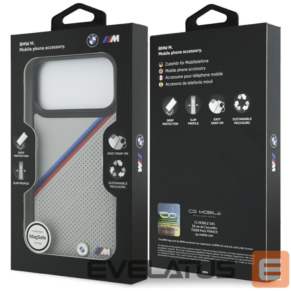 Другие товары BMW BMW M Tricolor Metal Logo MagSafe Case for iPhone 17 Pro Max - Gray
