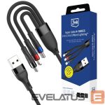 Другие товары 3MK  3mk Hyper Cable N-SERIES 3 in 1 USB-A / Lightning / Micro 1.2m 9V/2A 18W - black 