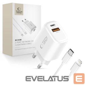 Другие товары Tech-Protect  Tech-Protect NCA45W-GAN 2-Port 45W Wall Charger - White 