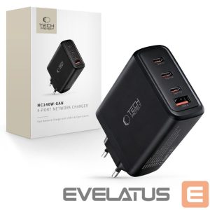 Другие товары Tech-Protect  Tech-Protect NC140W-GAN 4-Port 140W Wall Charger - Black 