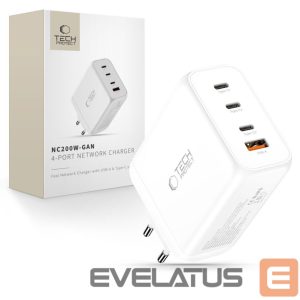 Другие товары Tech-Protect  Tech-Protect NC200W-GaN 4-Port 200W Wall Charger - White 