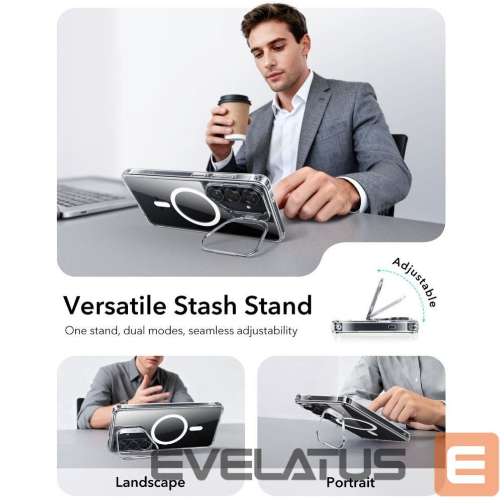Другие товары ESR ESR Classic Hybrid Kickstand MagSafe Case for Samsung Galaxy S26+ - Transparent