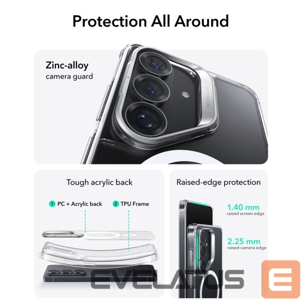 Другие товары ESR ESR Classic Hybrid Kickstand MagSafe Case for Samsung Galaxy S26+ - Transparent