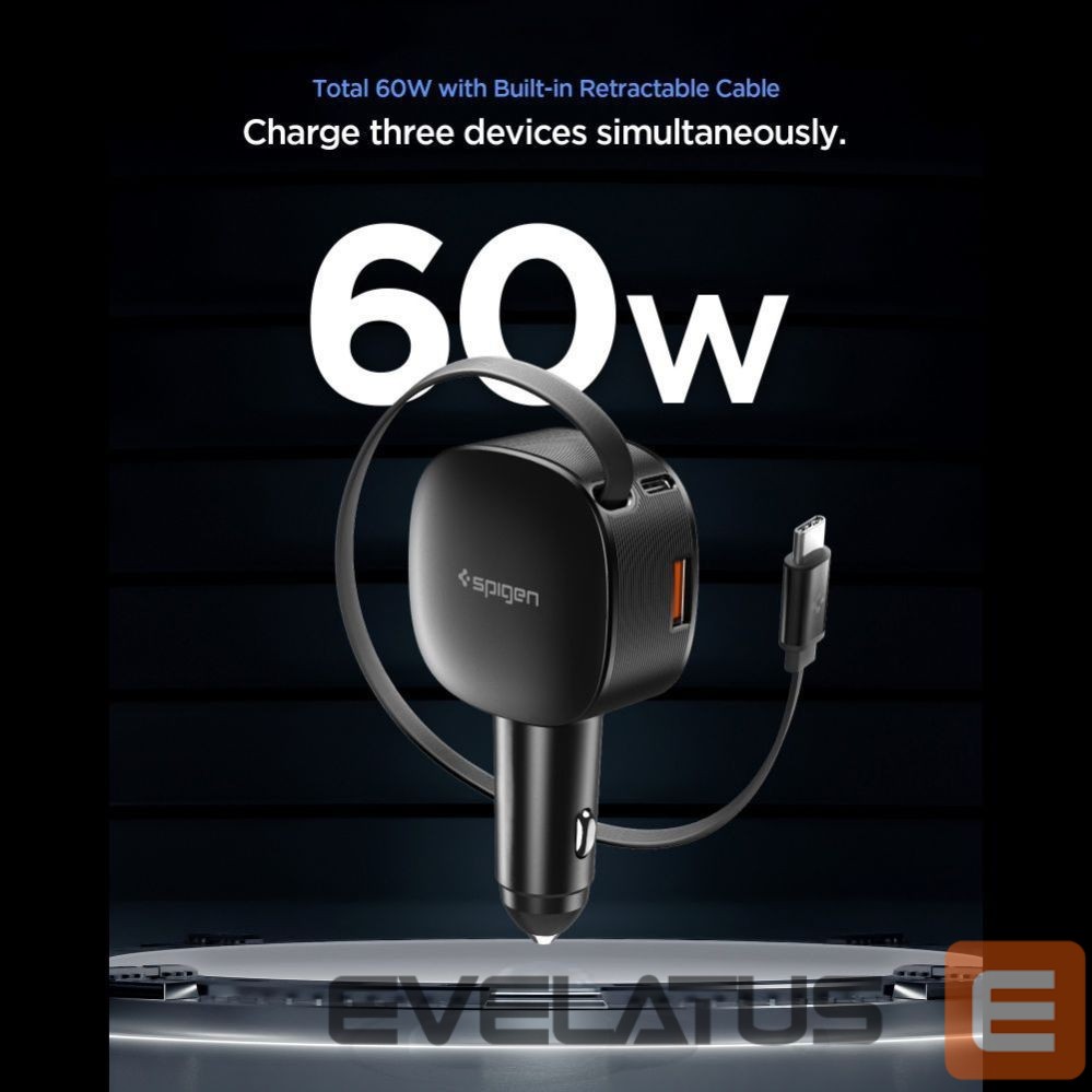 Другие товары Spigen Spigen EV603BT 60W Car Charger - Black