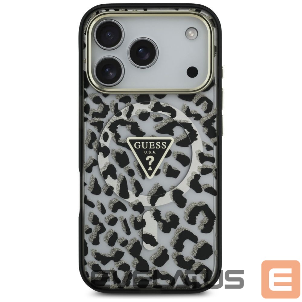 Другие товары Guess Guess Leopard Glitter MagSafe Case for iPhone 17 Pro Max - Black